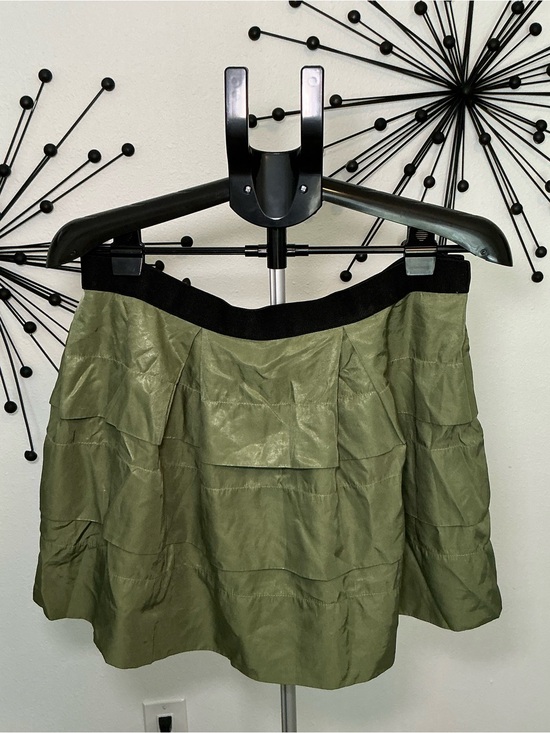 Source Unknown Dresses & Skirts - Olive Green Tiered Mini Skirt Size Large